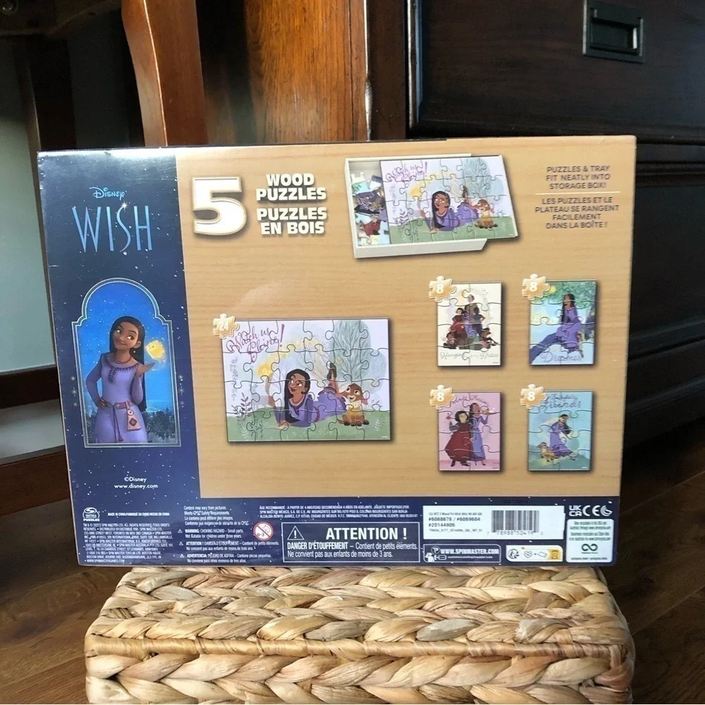Disney: Wish: set of 5 wood Puzzles with case